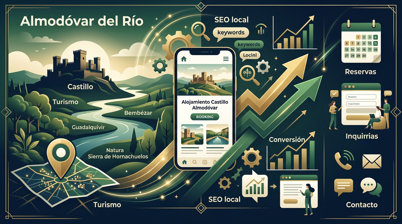 Infografía sobre diseño web local y SEO en Almodóvar del Río